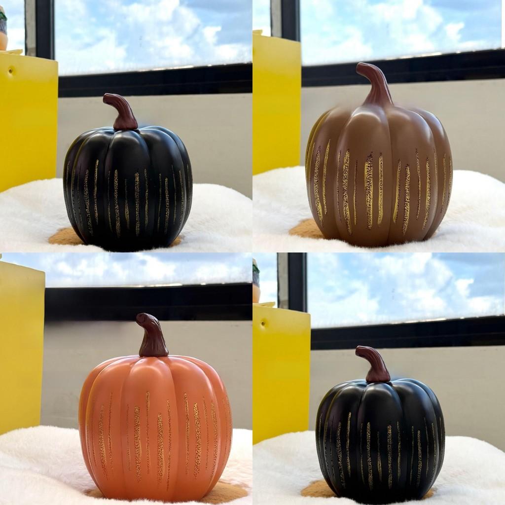 Halloween Led Light Starry Night Pumpkin Resin Decor With Creative Design For Party And Home Atmosphere