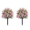 2Pcs 23.62 In Artificial Flower with Ground Stake Realistic Plastic Flowers No Fade Easy Install for Porch Patio Yard