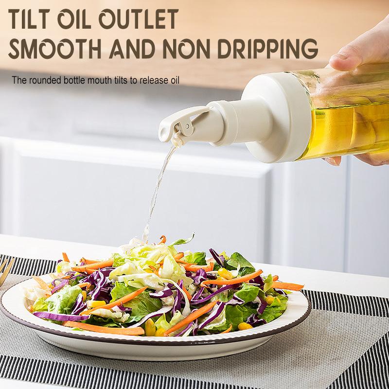 500ml Sealed Glass Oil Pot Multifunctional Condiment Dispenser Container For Oil Seasoning