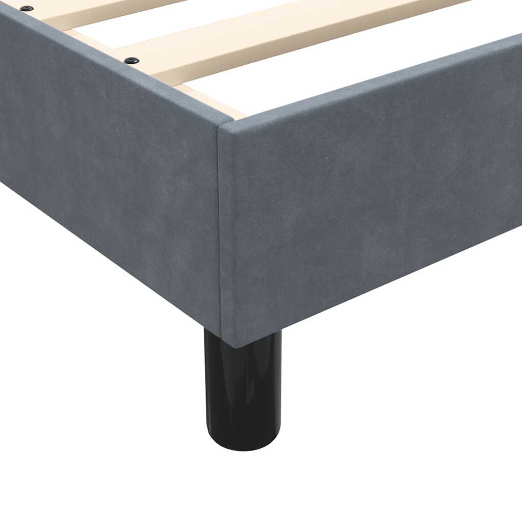 Box Spring Bed with Mattress Dark Gray 80x210 cm Velvet