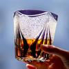 320Ml Edo Kiriko Whisky Tumbler Colored Purple Grey Hand Cut Japanese Glassware For Spirits