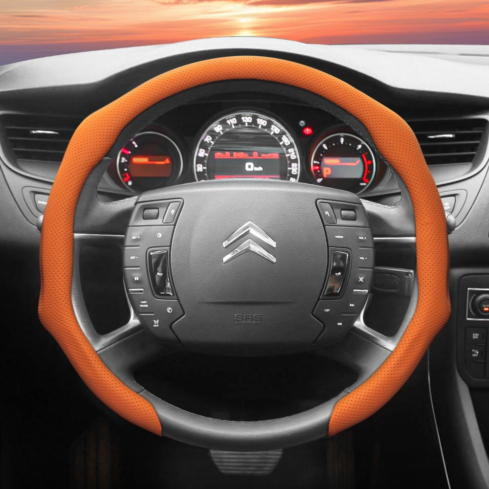 Suitable for Citroen Perforated Leather Steering Wheel Cover C3 C4 X Berlingo C5 Aircross Jumper SpaceTourer Ami X Red Black