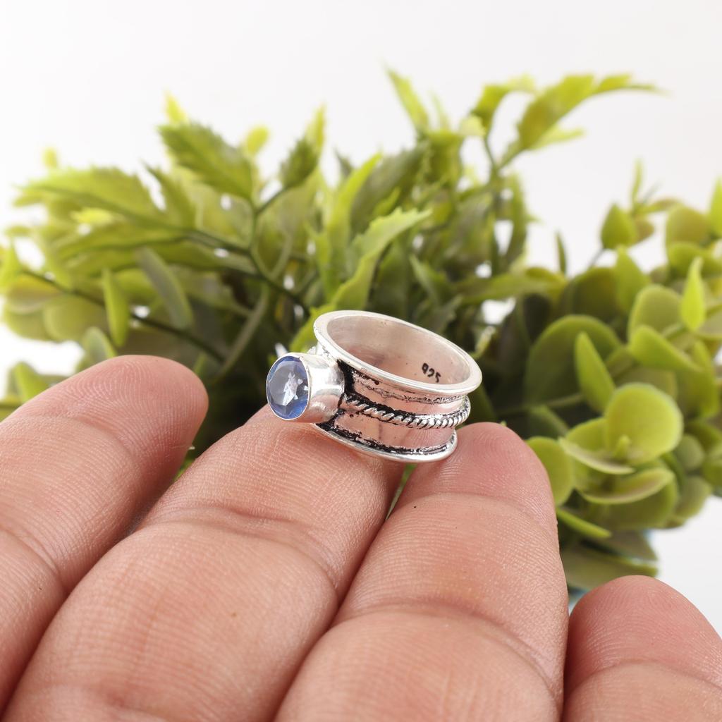 Tanzanite Handmade Gemstone Ring, 925 Solid Sterling Silver Ring Antique Jewelry, Ring For Engagement Gift