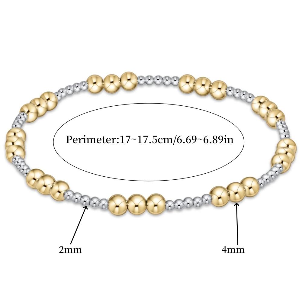 

Vlen Women s Bracelet Mixed Metal Jewelry Gold Plated & Silver Color Beads Bracelets for Women Stackable Waterproof Jewelry