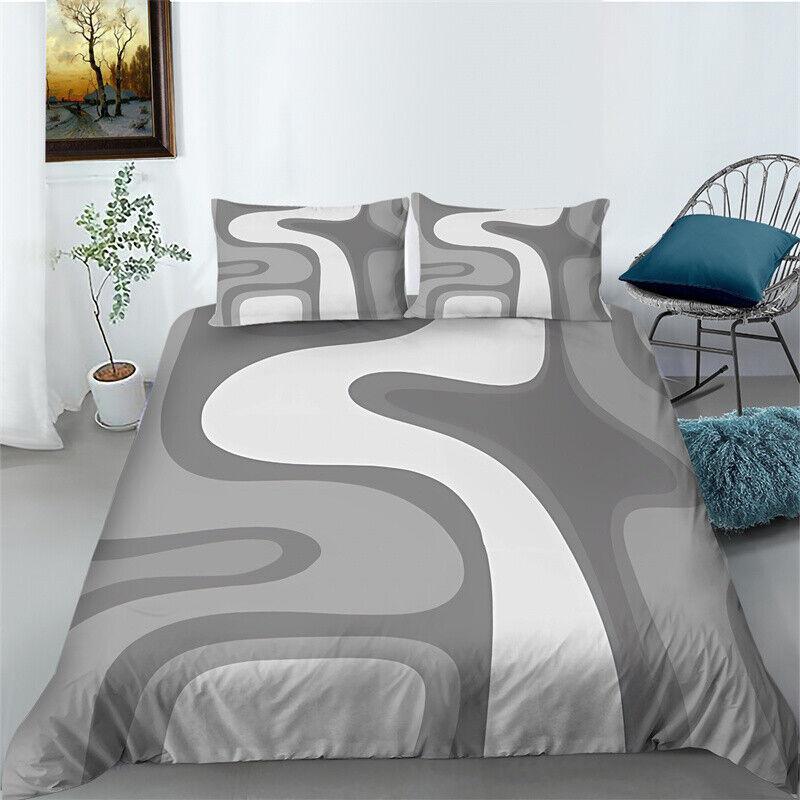 Bettwäsche-Set mit Steppdecke/Bettdecke/Doona-Bezug und Kissenbezügen im Leoparden- und Zebramuster