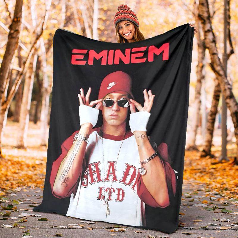 Eminem Flannel Blanket Soft All-Season Throw, Design for Camping, Car Travel, Hiking Sofa, Bed, Office Perfect Gift for Parties