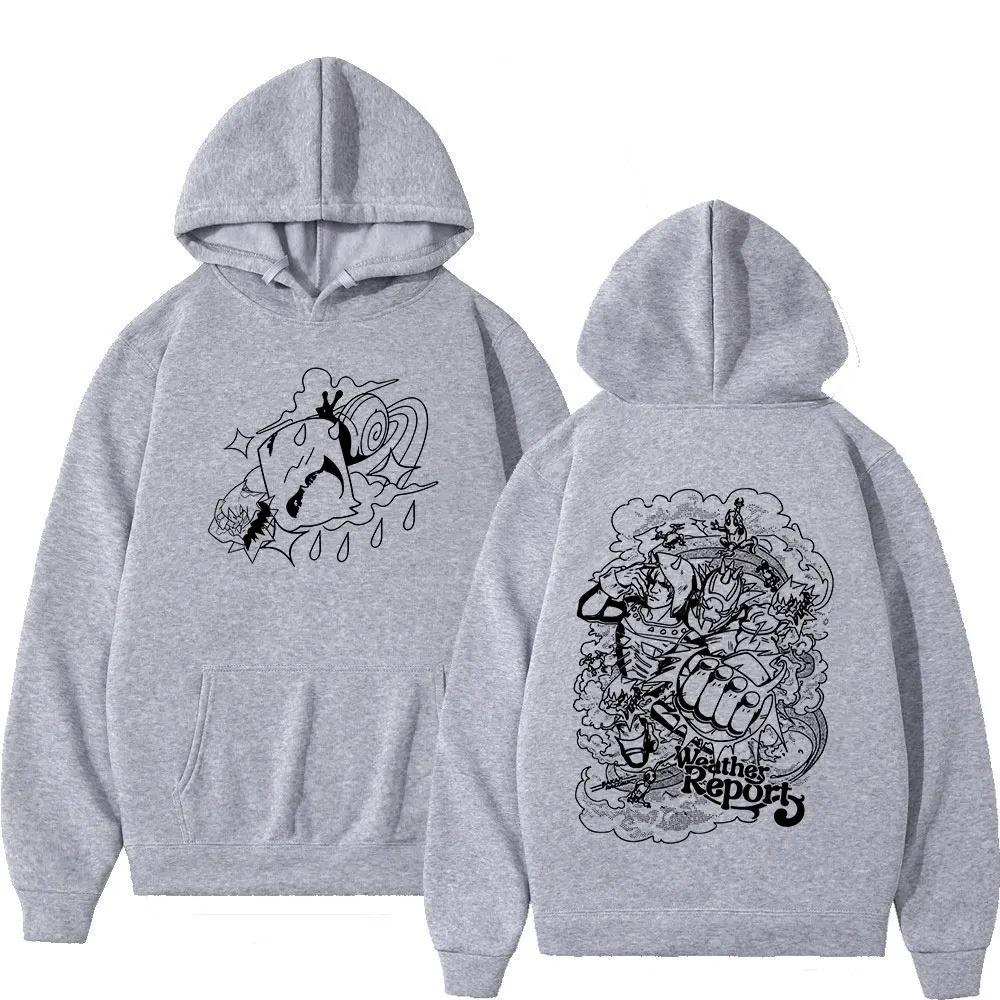 2026 Anime Jojo Bizarre Adventure Weather Report Hoodies Unisex Clothing Fashion Hooded Sweatshirts Long Sleeve Pullovers Streetwear