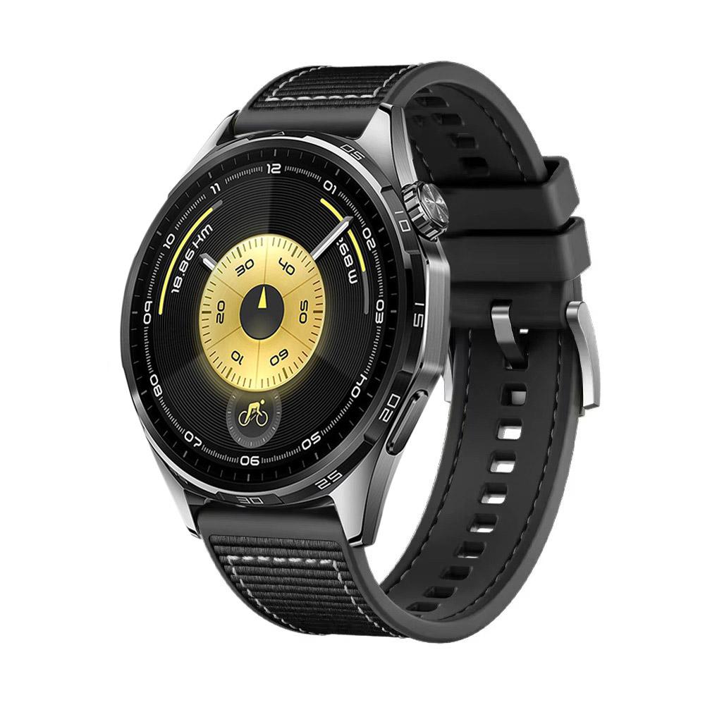 

22-миллиметровый силиконовый ремешок для Huawei Watch GT6/GT6 Pro/GT5/GT4 46 мм Дышащий браслет Correa для Huawei Watch GT5 Pro/5 4 46 мм Ремень Huawei GT5 46mm чёрный