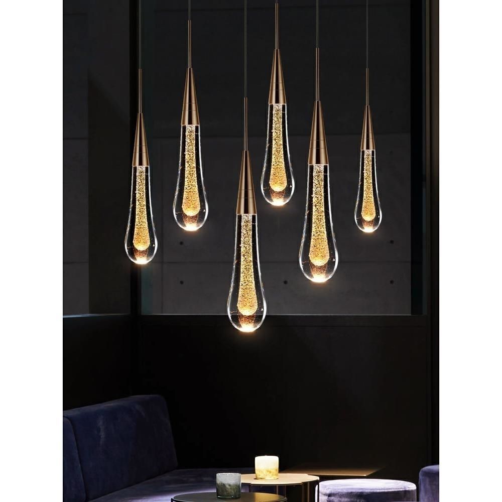 Net Red Water Drop Chandelier Creative Modern Bedroom Dining Room Bedside Living Room Background Wall Crystal Lamp