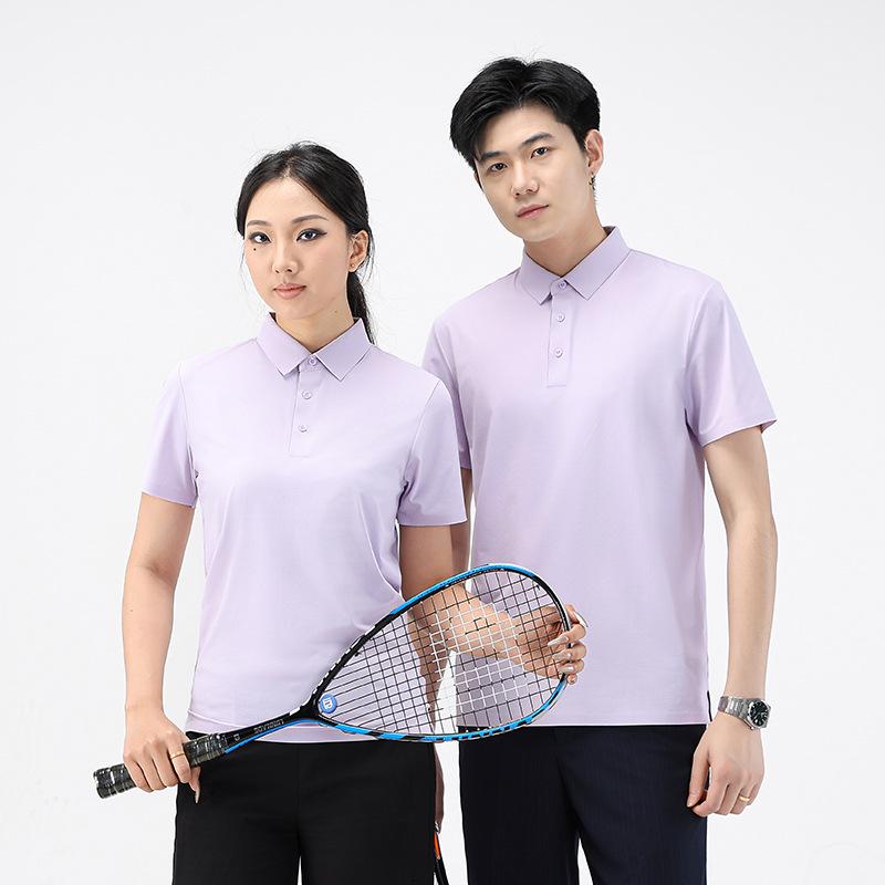 Unisex Summer Polo Shirt: No-Iron, Heat-Press Ice Silk, Business Style Workwear.
