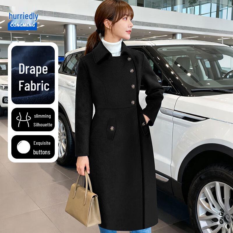 

Cong Meng 2025 Autumn/Winter Petite Wool Blend Overcoat 4XL