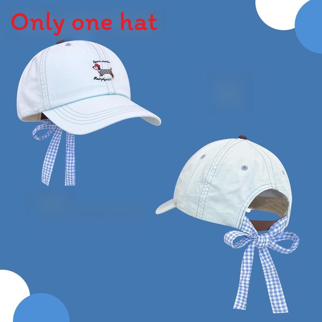 Korean Style Baseball Cap With Embroidered Dog Bowknot And Letter Design For Casual Women And Teens
