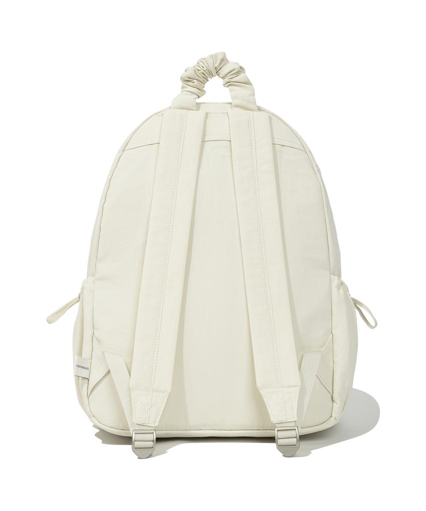 Covernat Woman Clover Heart Shirred Nylon Backpack Ivory