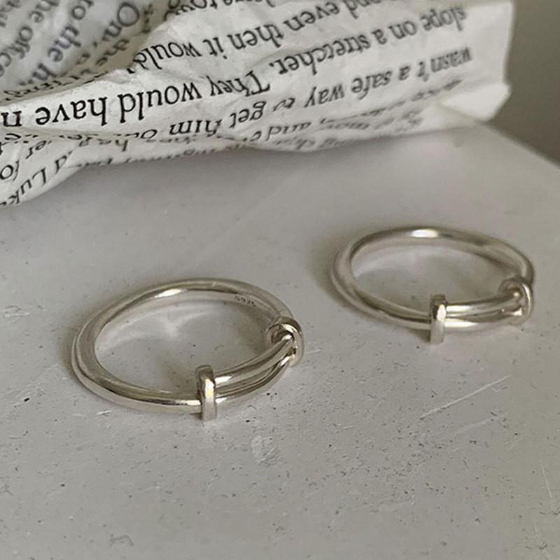 S925 Elegant Adjustable Sterling Silver Ring For Women Featuring Minimalist Geometric Design