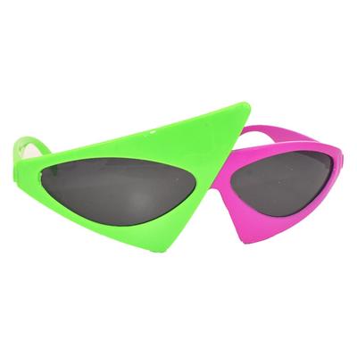 Occhiali da Sole Divertenti Unisex per Feste Occhiali Asimmetrici Anni '80 Occhiali Rosa Shocking e Verde Neon per Danza Hip Hop Festa di Halloween