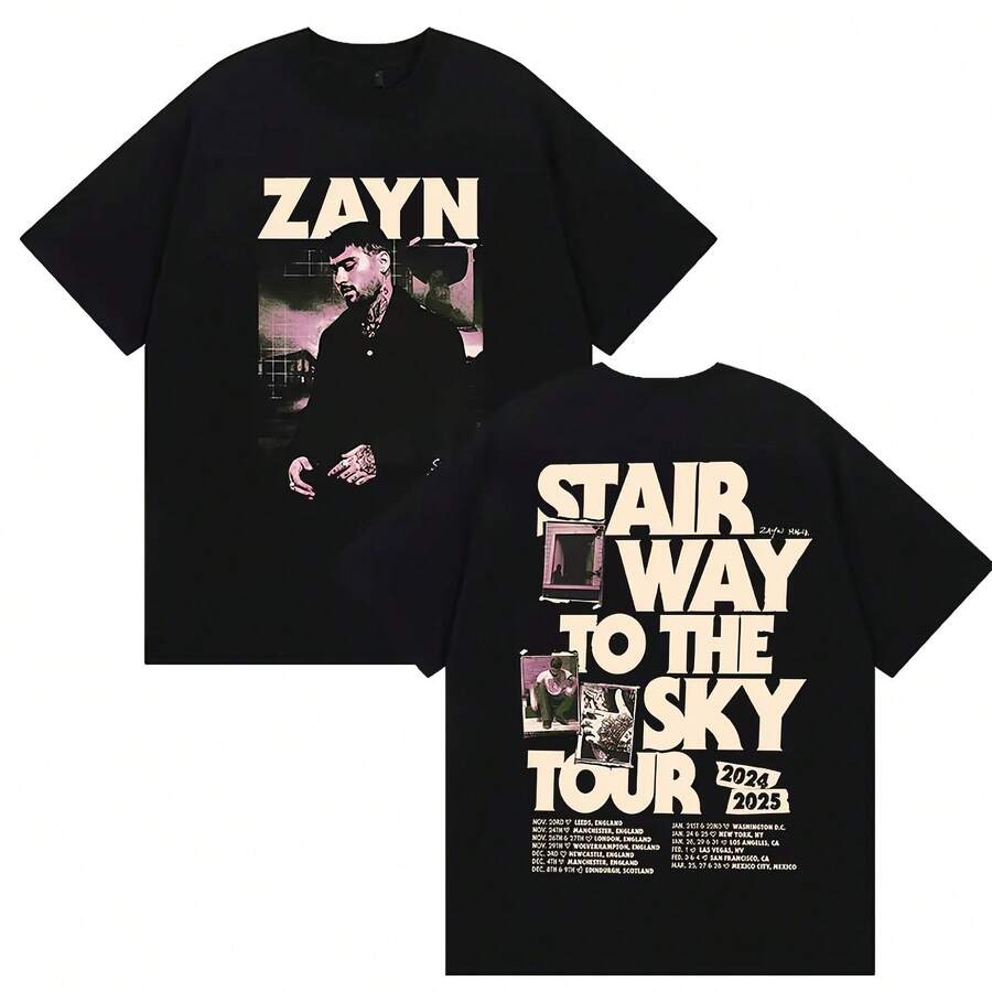 

Vintage Zayn Malik Startway To The Sky Album 2026 Graphic TShirts Unisexs Hip Hop Fashion Cotton Short 3XL