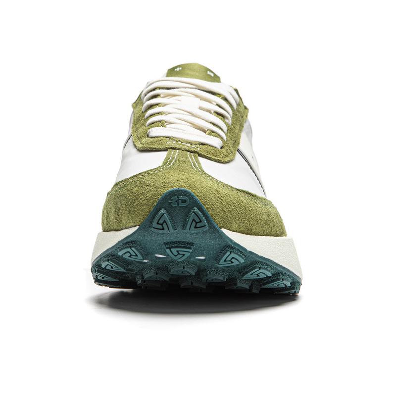 Li Ning Light Boat Odblaskowe Modne Niskie Codzienne Buty Unisex Codzienne Buty Białe Zielone AZGU081-5