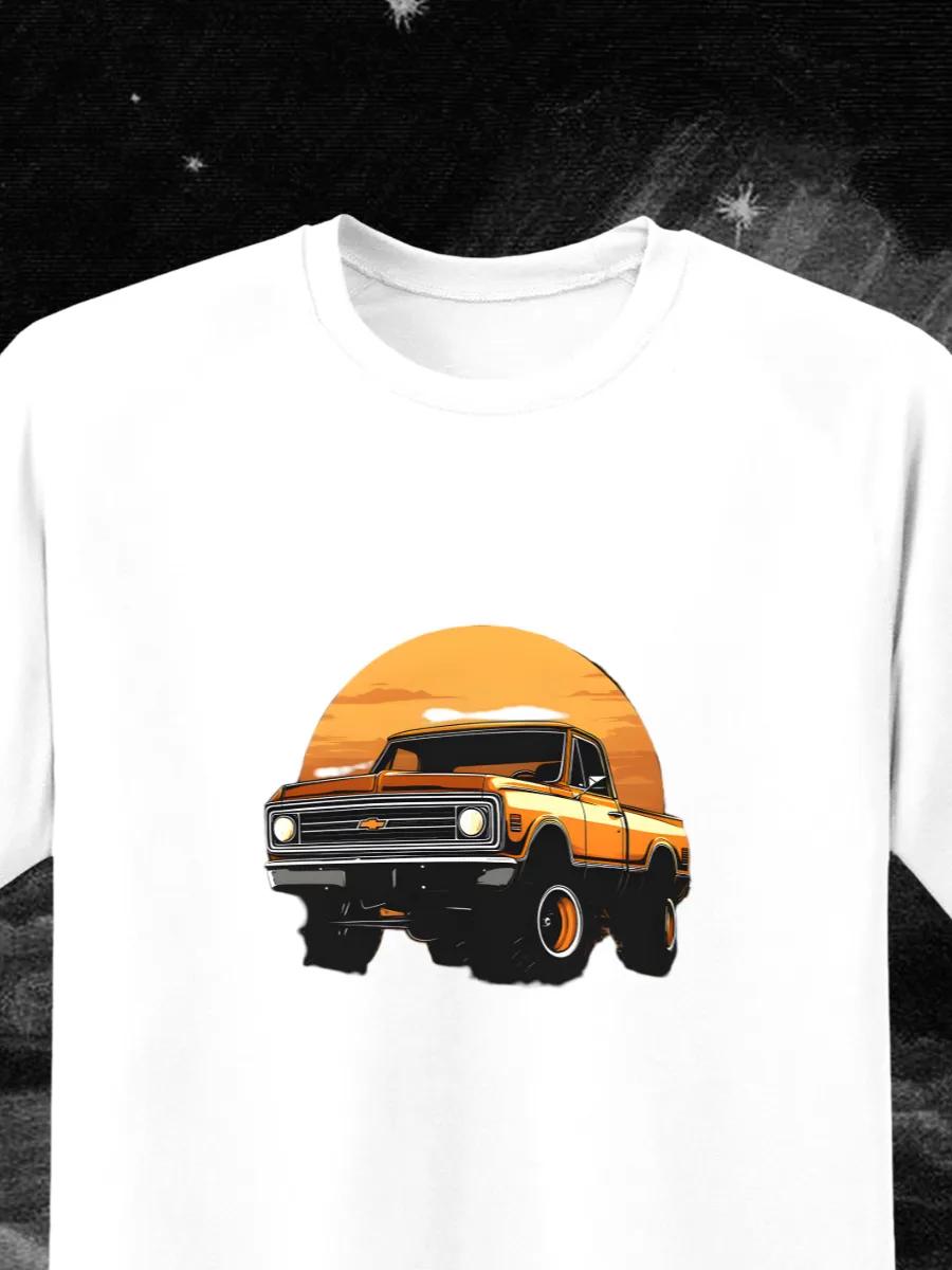 Black T-shirt with space print XL