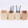 Pencil Holder Office Desk Wood Square/Round/Hexagon Pen Holder Pen Pot Cup Case Container Stationery Storage Organiser Supplies