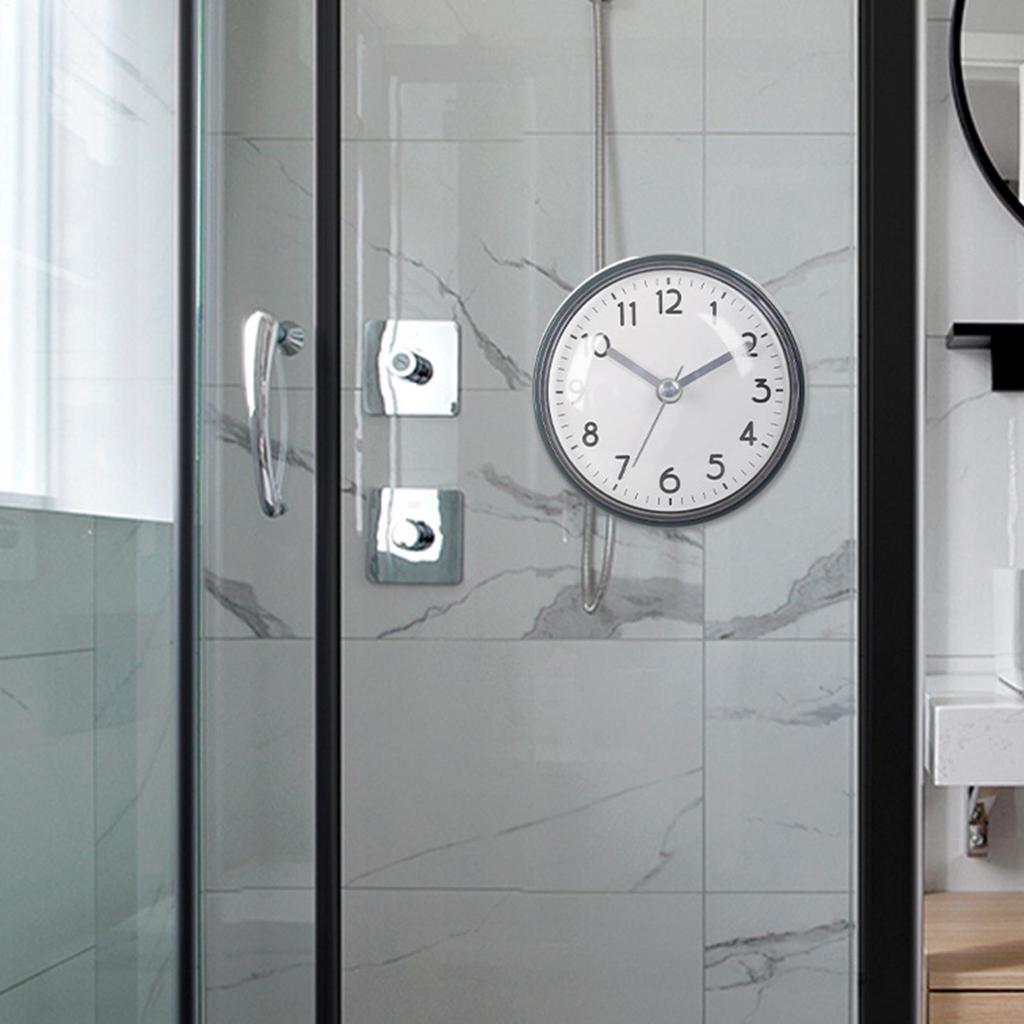Bathroom Clock Waterproof Suction Cup Waterproof Battery Operated Alarm 3 Inches Small Clock for Bathroom for Home Office Living