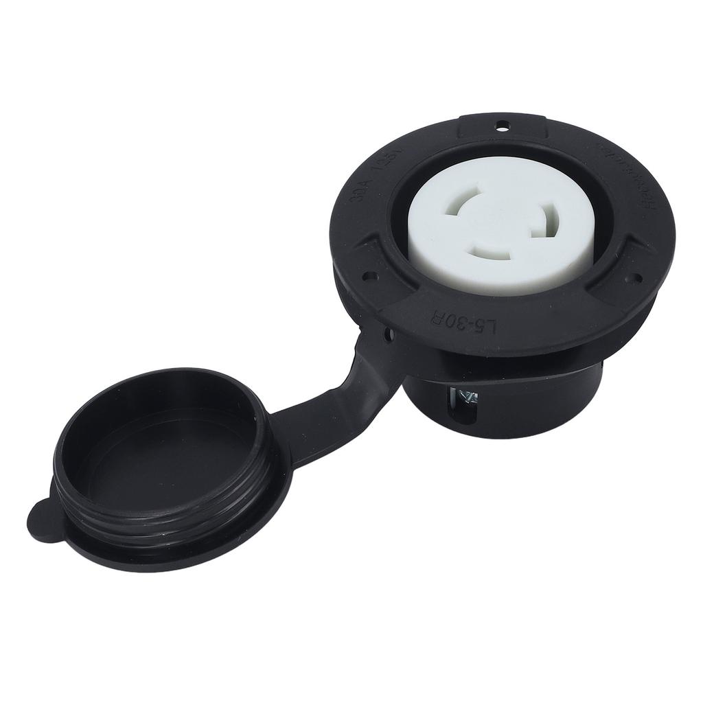 Flanged Outlet 30 Amp RV Power Flanged Outlet Locking Receptacle 125V NEMA L5-30R 2 Pole 3 Wire Electrical Socket