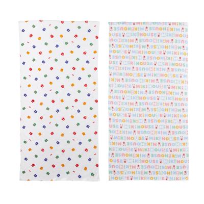 MIKI HOUSE Gauze Towel Bathtime Gauze Made In Perfect for Baby Boys and Baby White Set, Towels, 2-Piece Set, 100% Cotton, Japan, 35x70cm, Prep, Girls,