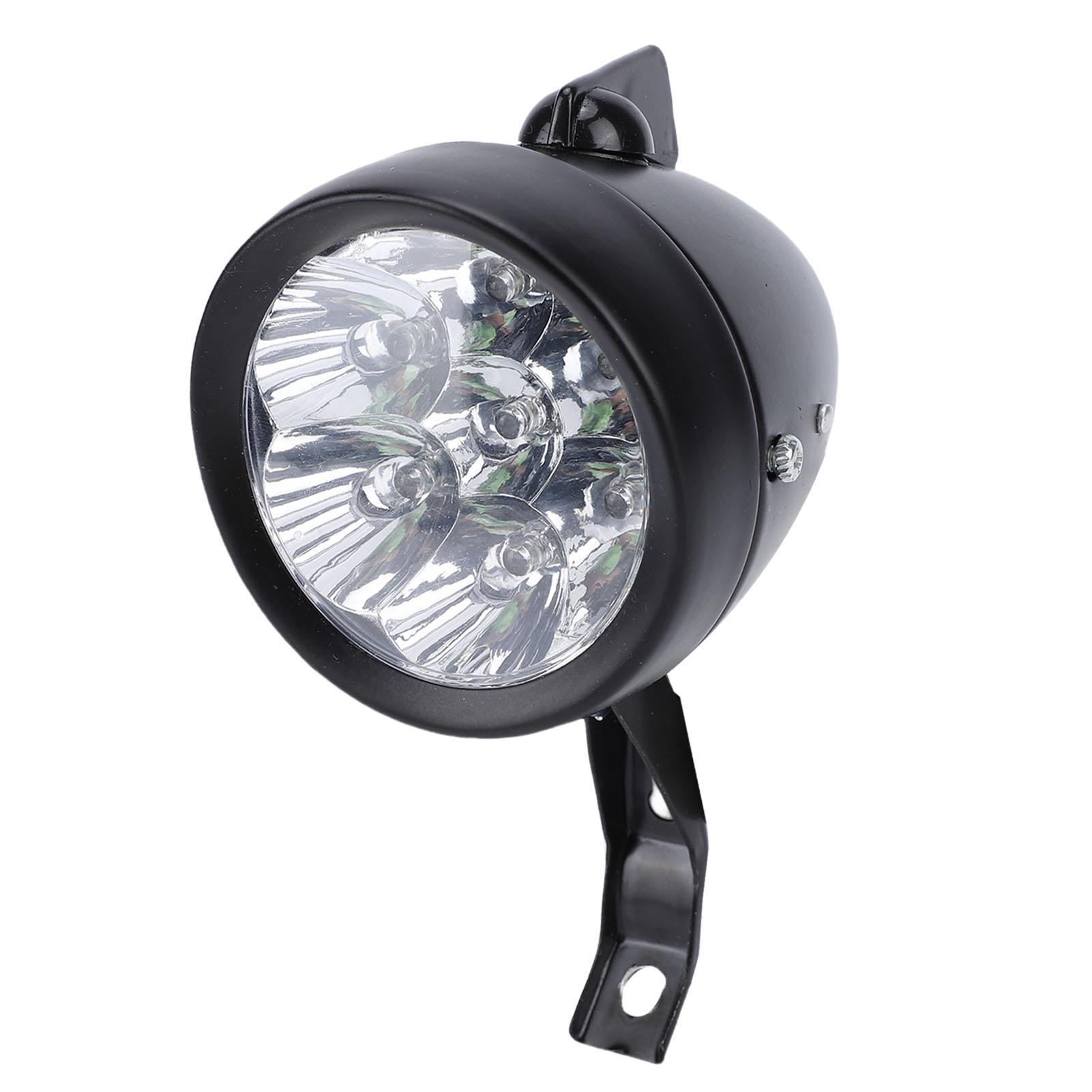 

Вінтажна Велосипедна Передняя Фара Ретро Велосипедна Передняя Лампа 6 LED Фара з Кріпленням для Нічної Їзди Велосипед Чорний чорний