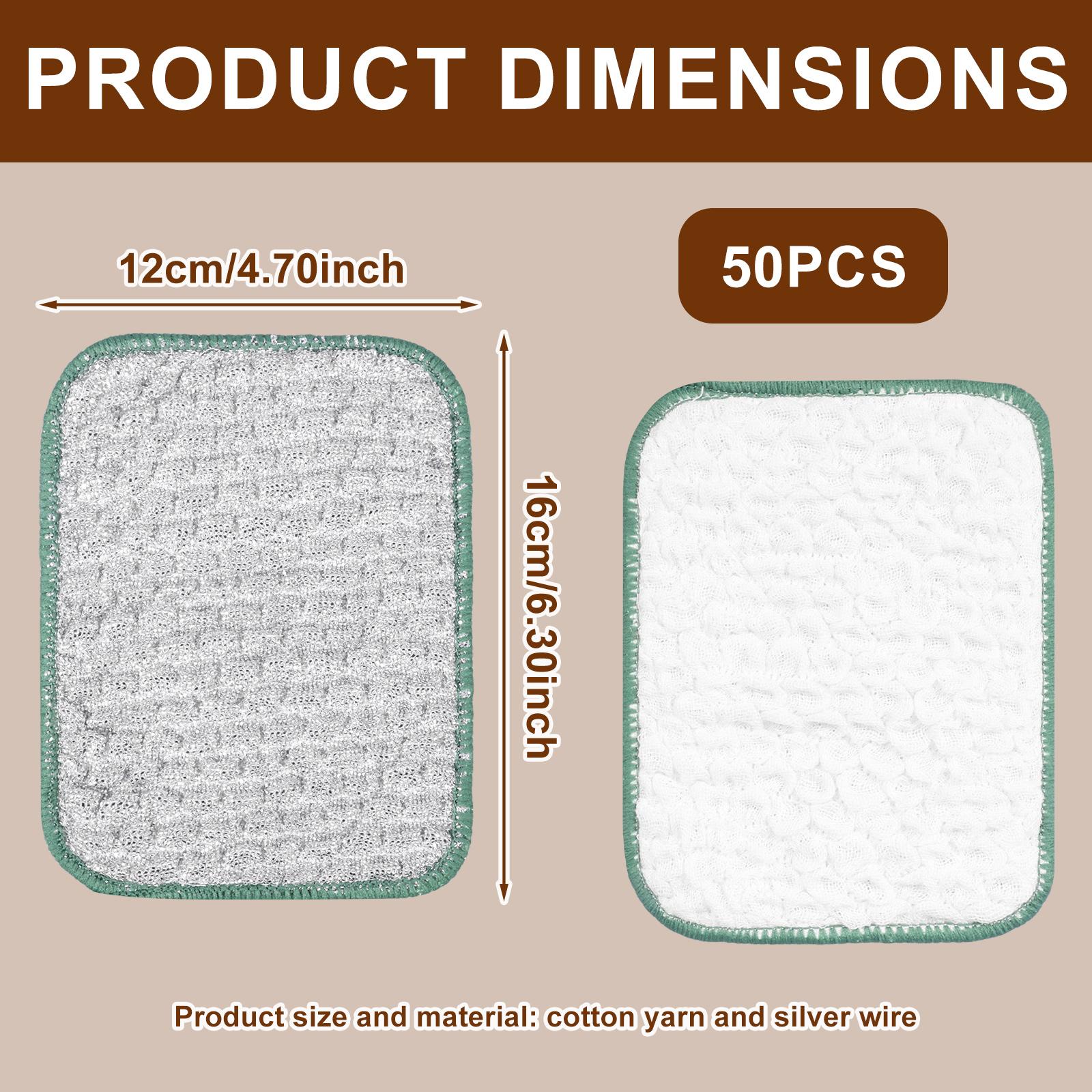 

50 шт. Кухонная губка-скребок Проволочная салфетка для посуды Двусторонняя металлическая чистящая салфетка Многоразовая Не царапающая проволочная салфетка для кухонных раковин