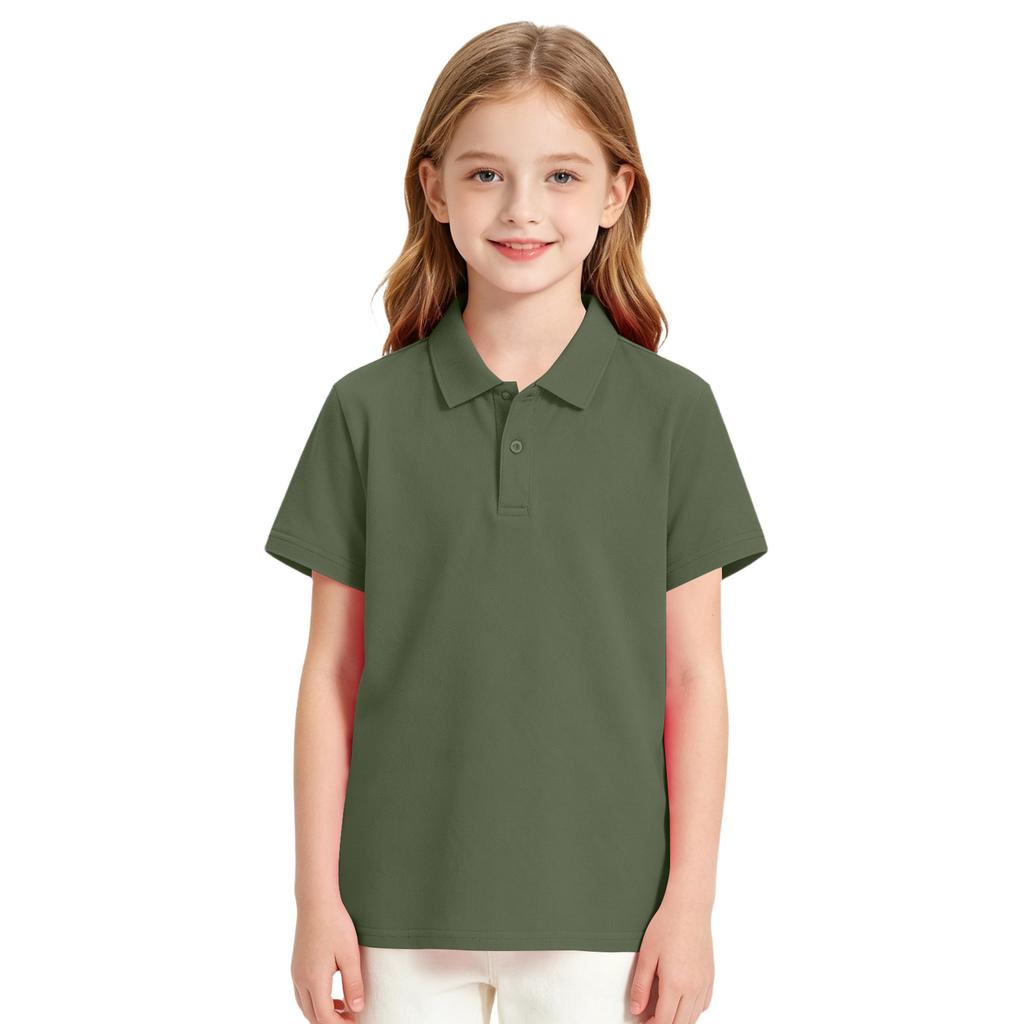 Girls' Short Sleeve School Uniform T-Shirt Casual Dress Top for Everyday Wear