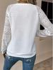 European & American 2025 Solid Lace Long Sleeve Hollow Round Neck Casual Women's T-shirt