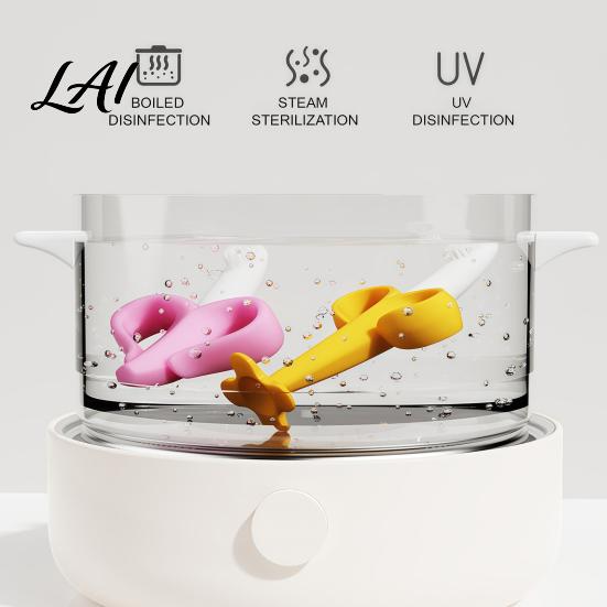 Baby Grasping Toys Banana Silicone Teether Toothbrush Chew Toy with Raised Particles Food-Grade Gum Massaging Teethers BPA-Free Oral Care