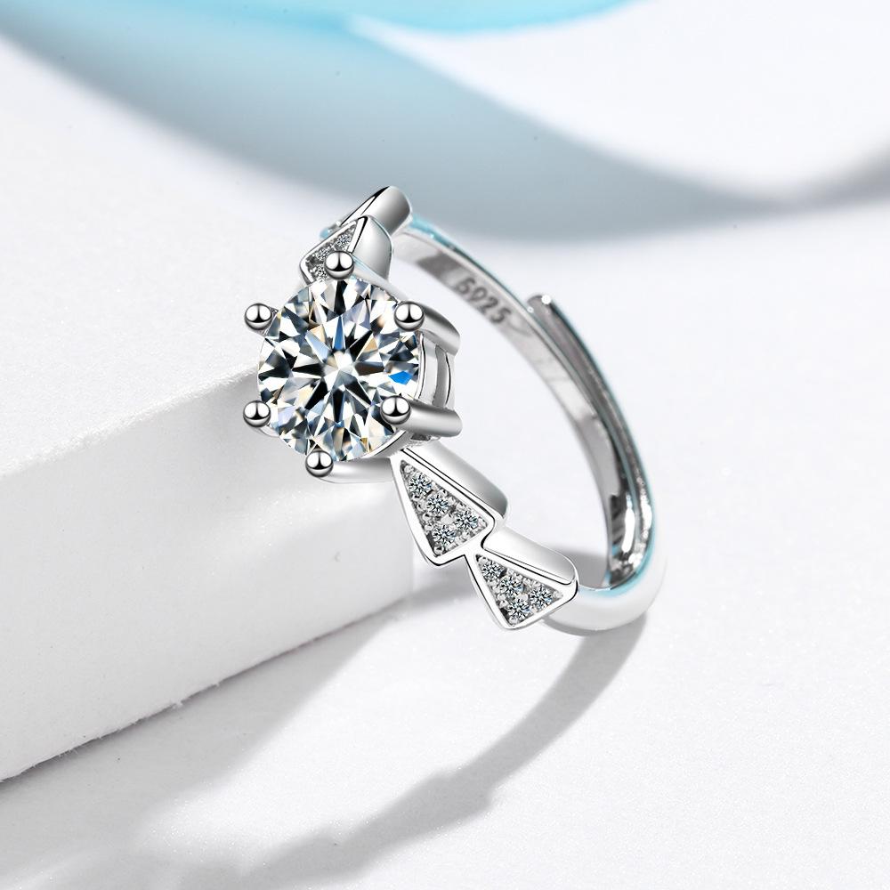 New 925 Sterling Silver Ring Heart Adjustable Simplicity Fashion Exquisite Student Girlfriend Jewelry Accessories Wedding Party
