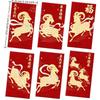 2027 Sheep Year Red Envelopes 6Pcs Waterproof Coated Lucky Hongbao for Chinese New Year Spring Festival Outdoor Gifting