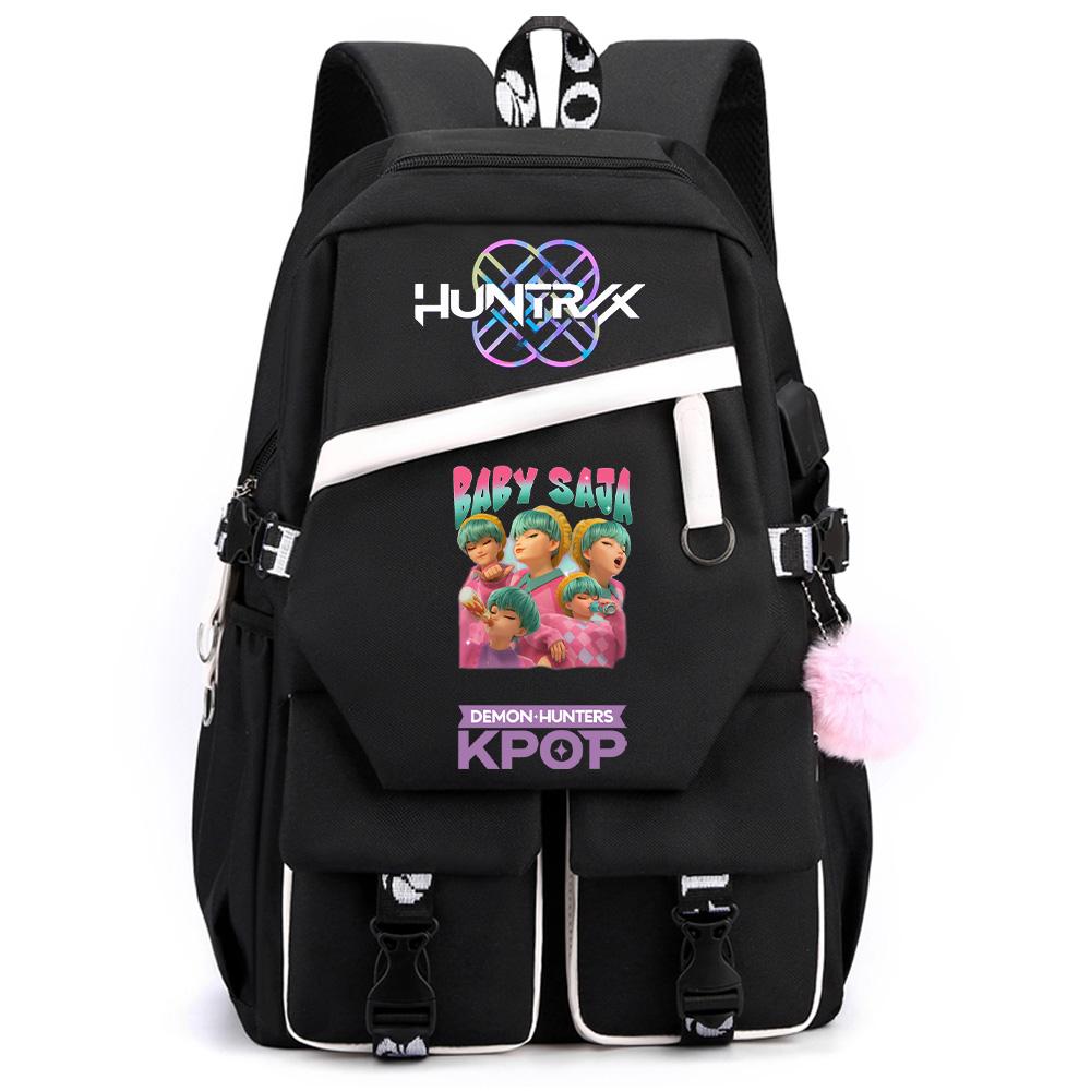 Kreskówkowy Kpop Łowcy Demonów Nadrukowany Plecak o Dużej Pojemności dla Nastolatka Ucznia Dziewczyny Chłopca Tornister Torba na Książki Prezent dla Dziecka Kobiety Wodoodporna Torba Podróżna Mochila