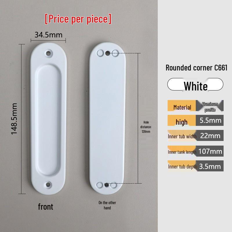 No-Drill Sliding Door Handle for Glass, Cabinet & Kitchen, Gold/Black/Gray Finish