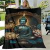 Buddha Sakyamuni Buddhisme Tro Religion Blødt Plys Tæppe, Flanel Tæppe Kastetæppe til Stue Soveværelse Seng Sofa Bed