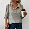 Women's Pullover Lapel Sweatshirt Fashionable Stitching Contrast Color Top