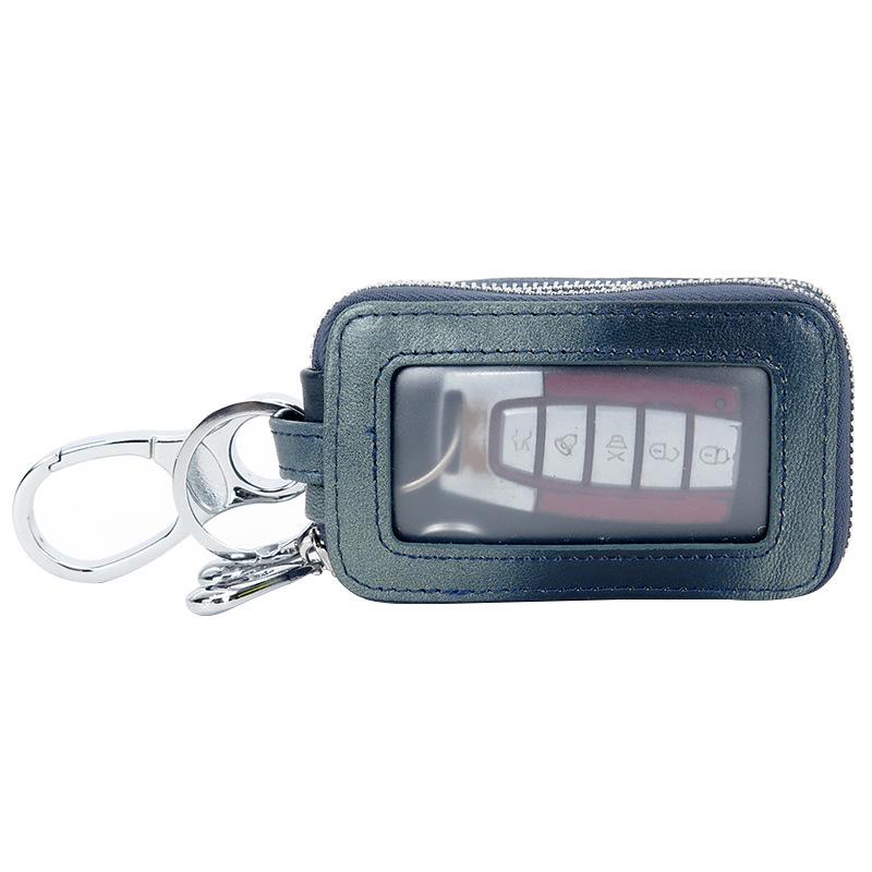 Wholesale Sheepskin Woven High-quality Key Bag Waist Hanging Double-layer Zipper, Large-capacity Car Key Bag Factory