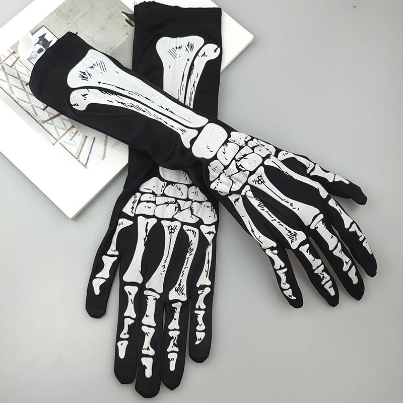 

1 пара перчаток-скелетов на Хэллоуин, унисекс, для взрослых, перчатки с выпуклыми костями в стиле темного ветра для костюма на фестиваль призраков, варежки, аксессуары One Size