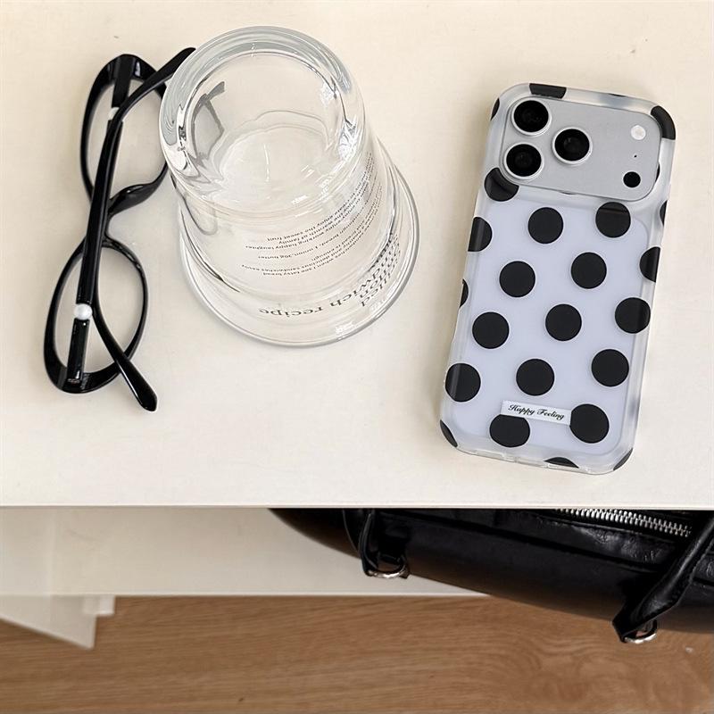Minimalist Frosted Polka Dot Case for iPhone 17/16/15 Pro Max - High-End Feel