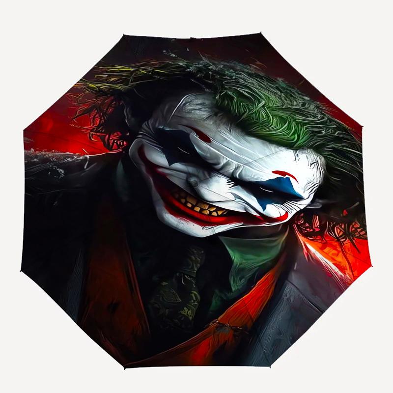1pc Joker Clown Artwork Print Umbrella with Plastic Handle,Cartoon Pattern,Suitable for All Seasons Multi-functional Umbrella303