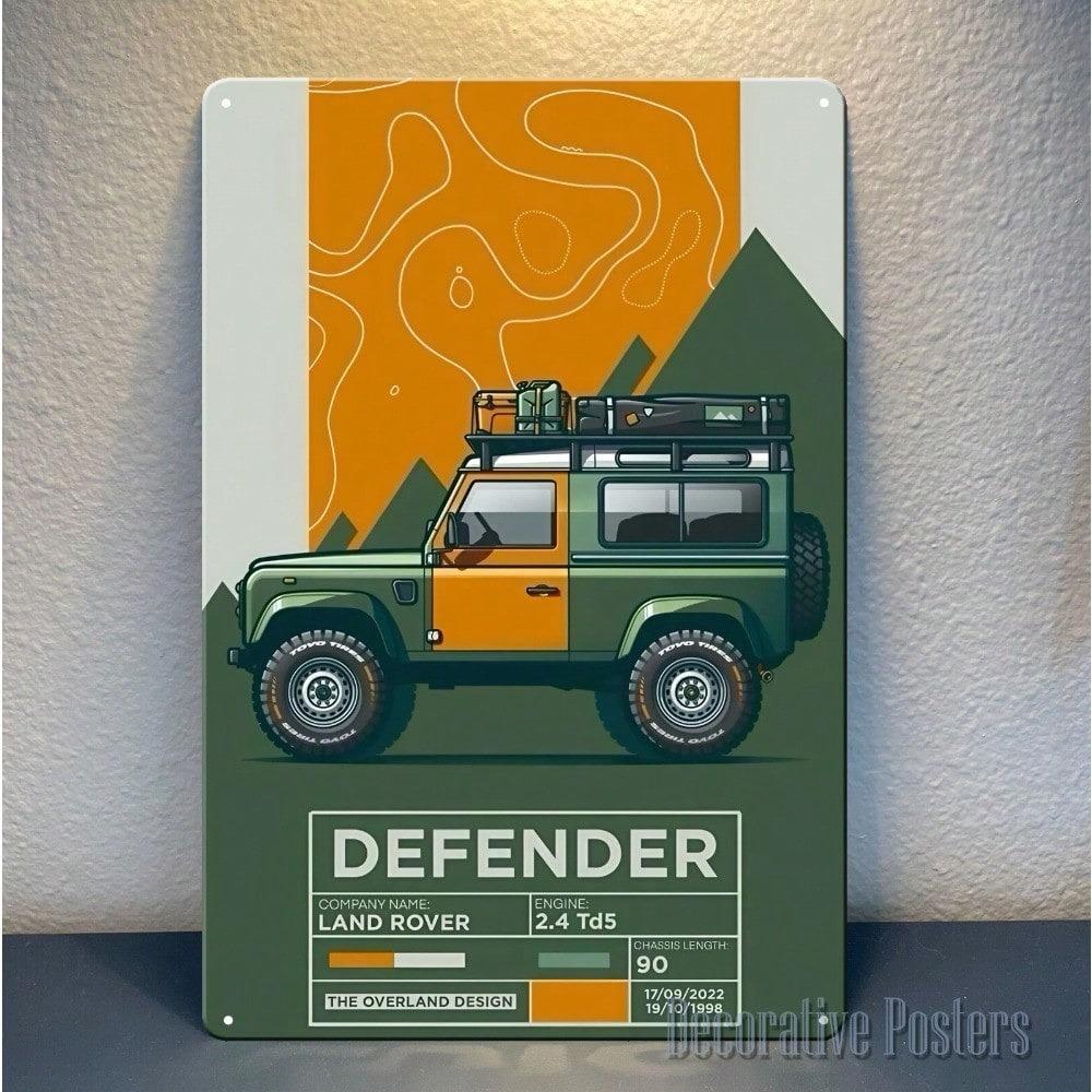 Vintage Metallskylt Affisch Camel Trophy Defender Bil Väggkonst 8x12 Tum