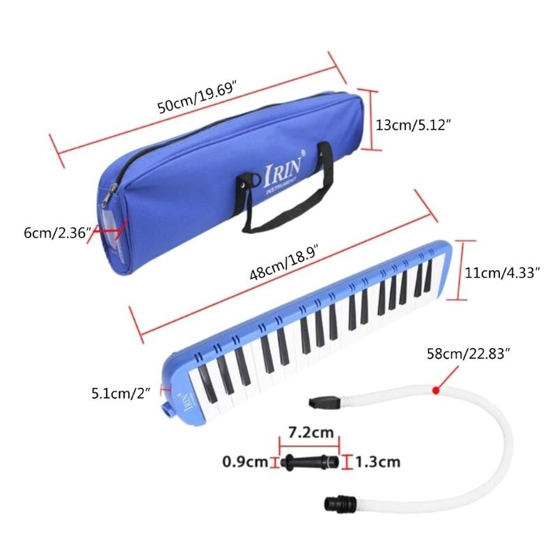 37 Key Harmonica Melodica Wind Musical Instrument Air Piano Keyboard with Portable Carrying Bag for Adults Students