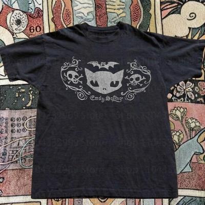Anime Girl Graphic Tees Y2k Clothes Women Crop Top Women Gothic Kawaii 90s Vintage Clothes Aesthetic Clothing Kpop Goth Emo Tops