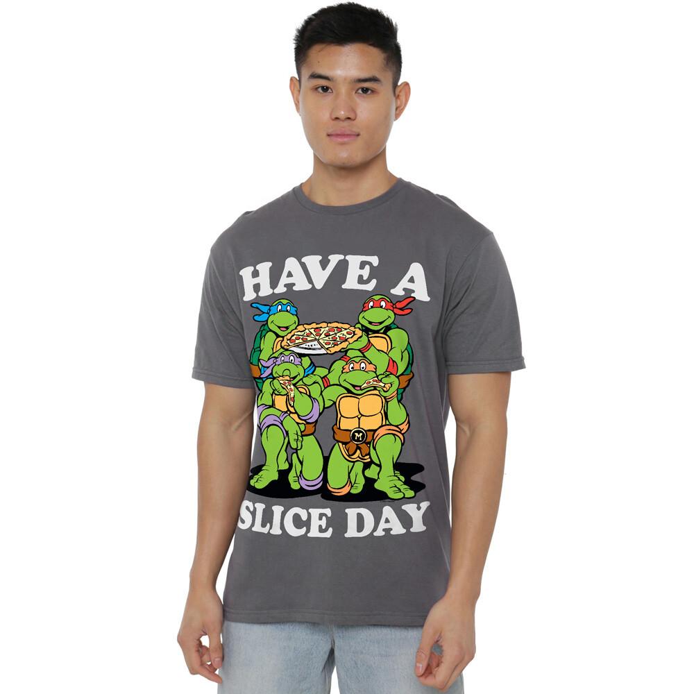 Tmnt Have A Slice Day T-Shirt S-4XL Charcoal XXXXL