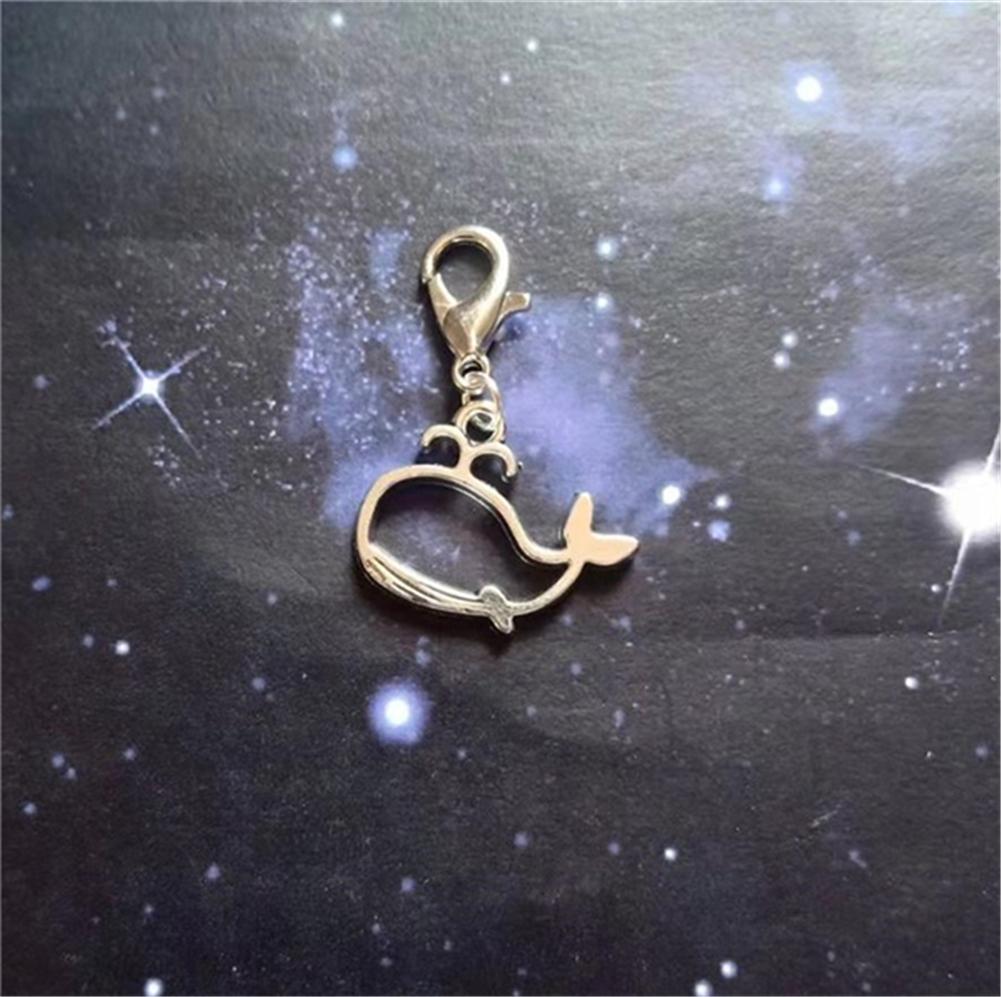 

2 шт. антикварного серебряного цвета, подвески в виде кита, милый зажим в виде кита, подвеска на молнии с изображением кита, подвеска в виде рыбы