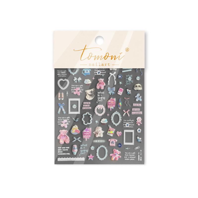 

Томони Тисненые Розовые Романтические Японские Наклейки для Нейл-арта