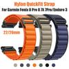 22/26mm Nylon Watch Strap For Garmin Fenix 8 Pro 8 7X/Instinct 2X/Tactix 8/Enduro 3/Forerunner 965 Braceler Smart Watch Bands