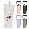 SKIASE Tumbler with Straw, 900ml Water Bottle, Vacuum Insulated, Keeps Hot or Cold, Wide Mouth, Direct Drinking, with Lid, Outdoor Use, Handle,