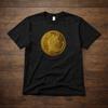 Liberty Gold Coin T-Shirt — 1795 Early U.S. Coin Collector Gift — Black/White